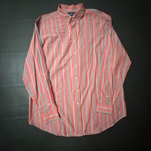 Ralph Lauren Shirt Mens 2XLT Tall Patina Red Fade Button Down Classic Y2k Stripe